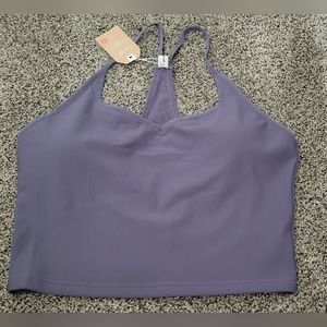 New VNeck Sports Bras Spaghetti Straps Padded Yoga Bra Crisscross Tank top, XL